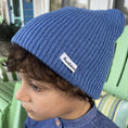 Load image into Gallery viewer, boy wearing a light blue slouch beanie