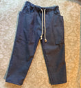 Load image into Gallery viewer, Blue chambray pants with large side pockets and drawstring waist