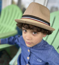 Load image into Gallery viewer, Knuckleheads Tan Fedora with Striped Band