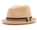 Load image into Gallery viewer, Knuckleheads Tan Fedora with Striped Band

