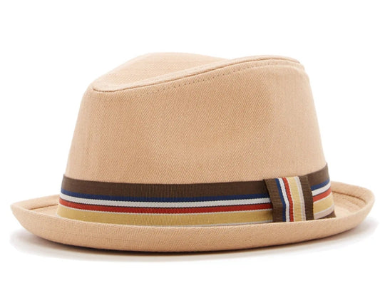 Knuckleheads Tan Fedora with Striped Band