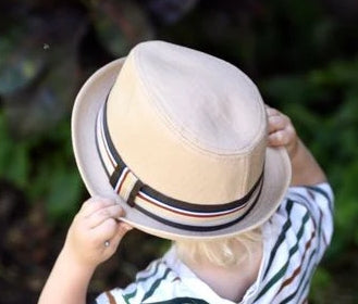 Knuckleheads Tan Fedora with Striped Band