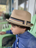 Load image into Gallery viewer, Knuckleheads Tan Fedora with Striped Band
