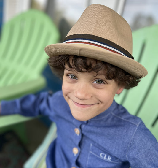 Knuckleheads Tan Fedora with Striped Band